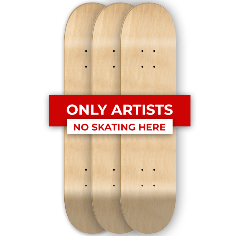 Tablas de skateboard para artistas, no aptas para patinar.